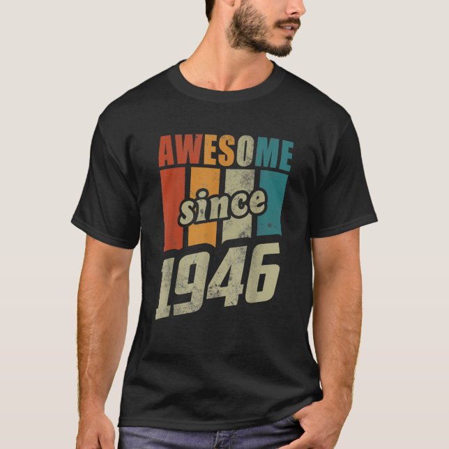 Present Retro Men Women 80th 1946 Made in 1946 T-Shirt (Front)