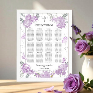 Presentación 3 años Seating Chart Sign Butterflys 