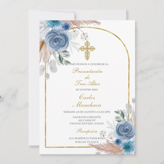 Presentación de tres años invitation (Front)