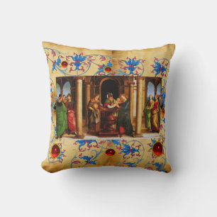 PRESENTATION OF JESUS TO TEMPLE Christmas Floral Cushion