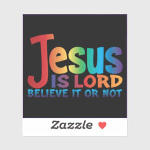 Presenting the truth about Jesus Sticker...black