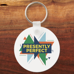 Presently Perfect Abstract Modern Key Ring