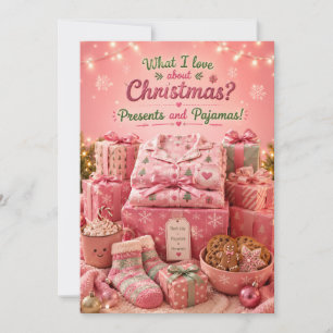 Presents and Pyjamas Funny Christmas Card