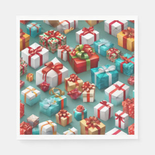 Presents, gifts wrapped napkin