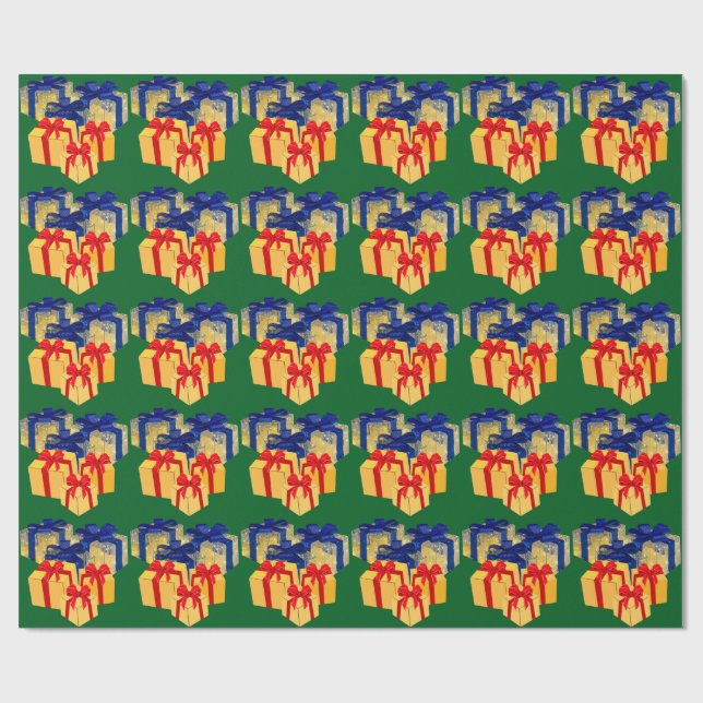 Presents Green Wrapping Paper (Flat)