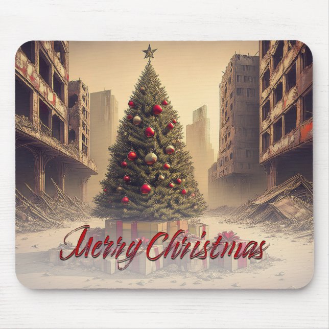 Presents Under a Tree in a Toxic Apocalyptic World Mouse Mat (Front)