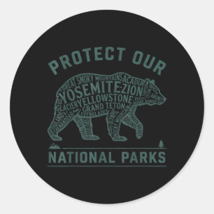 Preserve Protect 63 National Parks Adventure Classic Round Sticker