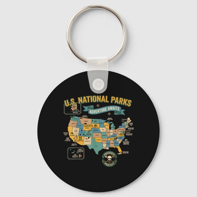 Preserve Protect 63 National Parks Adventure Key Ring (Front)