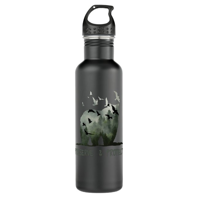 Preserve & Protect National Park Bears 710 Ml Water Bottle (Front)