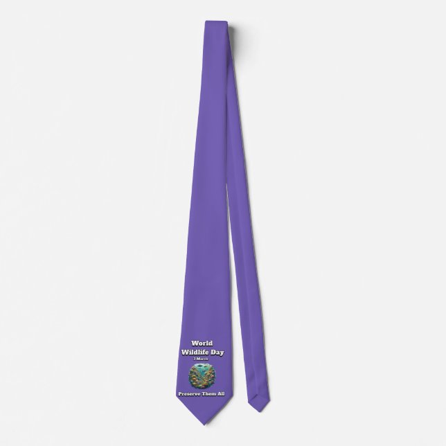 Preserve the All. World Wildlife Day  Tie (Front)