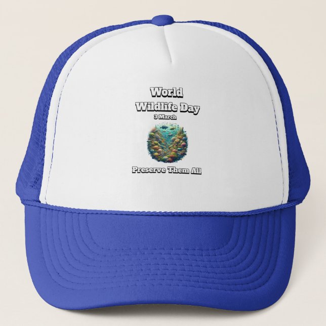 Preserve the All. World Wildlife Day  Trucker Hat (Front)