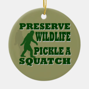 Preserve wildlife pickle a squatch ceramic tree decoration
