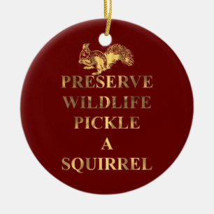 Preserve wildlife pickle a squirrel ceramic tree decoration