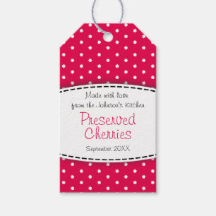 Preserved cherries red fruit label tag