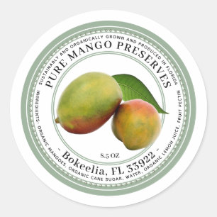 Preserves Label Vintage Mango Illustration