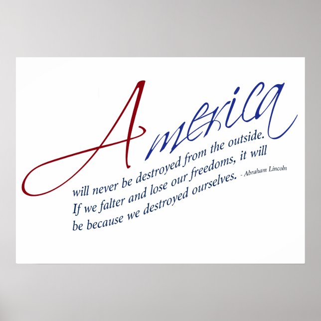Preserving America's Freedoms - Abraham Lincoln Poster (Front)