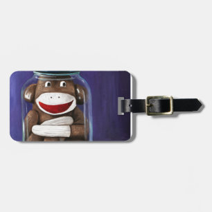 Preserving Childhood with Sock Monkey Luggage Tag