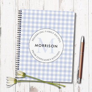 Preserving Family Recipes Blue Monogram Recipe Notebook