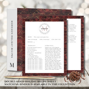 Preserving Family Recipes Christmas Recipe Sheet