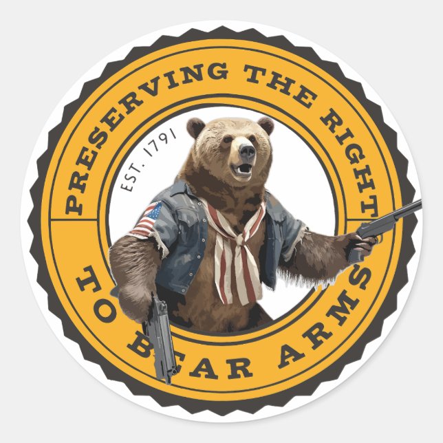 Preserving the Right to Bear Arms - 2nd Amendment Classic Round Sticker (Front)