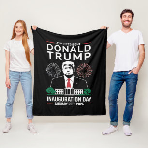 President 47 D J Trump Inauguration Day Jan 2025 Fleece Blanket