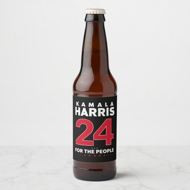 President 47 Kamala Harris 2024 Support Madam  Beer Bottle Label (Front)