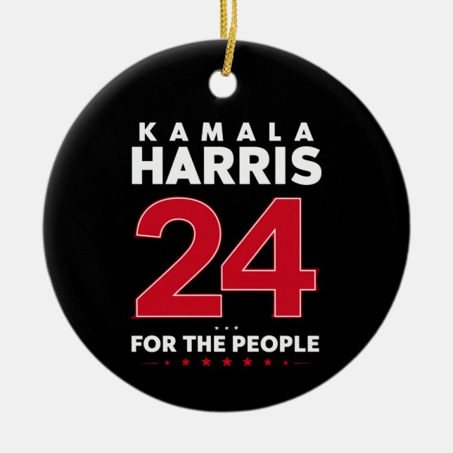 President 47 Kamala Harris 2024 Support Madam  Ceramic Tree Decoration (Front)