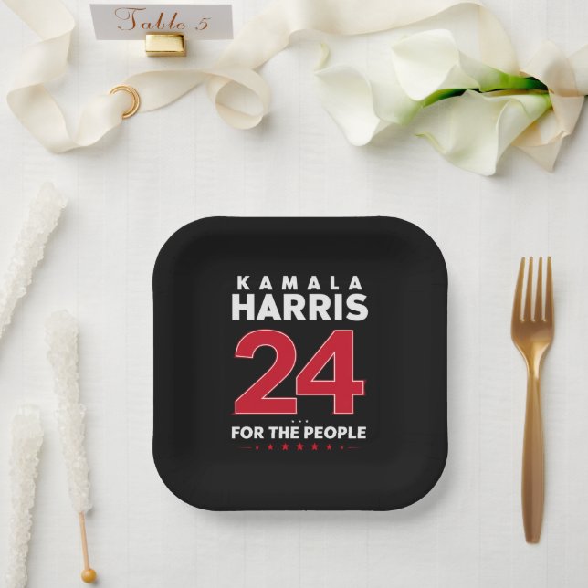 President 47 Kamala Harris 2024 Support Madam  Paper Plate (Wedding)
