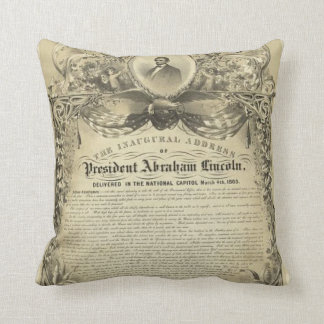 President abe lincoln inaugural address cushion