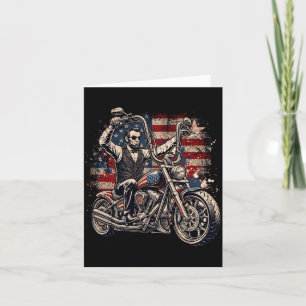 President Abraham Abe Lincoln Riding A Motorcycle Card