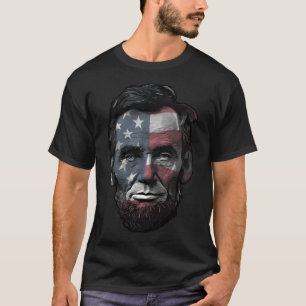 President Abraham Abe Lincoln USA Flag Overlay T-Shirt