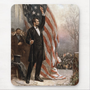 President Abraham Lincoln Giving A Speech Mouse Mat