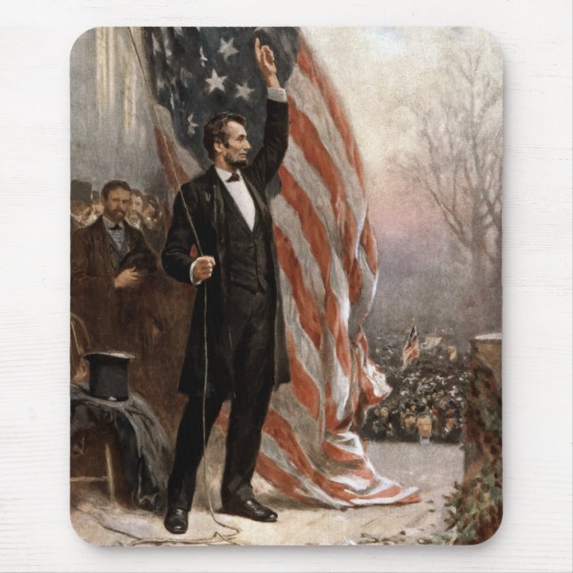 President Abraham Lincoln Giving A Speech Mouse Mat (Front)