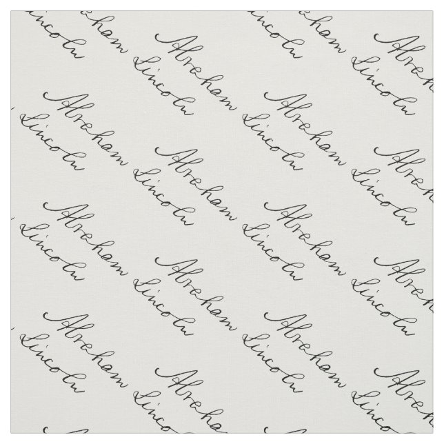 President Abraham Lincoln Handwriting Signature Fabric (Swatch)