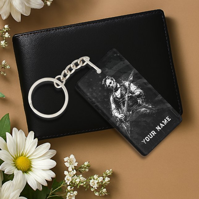 President Abraham Lincoln Playing Guitar Key Ring (Creator Uploaded)
