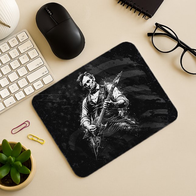 President Abraham Lincoln Playing Guitar Mouse Mat (Creator Uploaded)