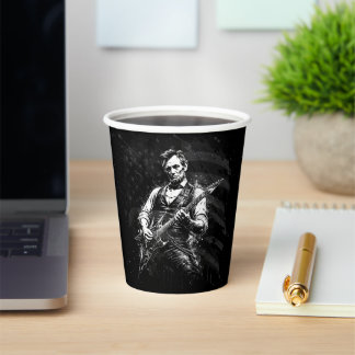 President Abraham Lincoln Playing Guitar Paper Cups