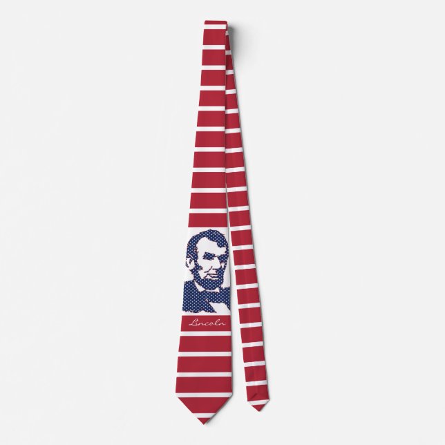President Abraham Lincoln Stars and Stripes USA Tie (Front)