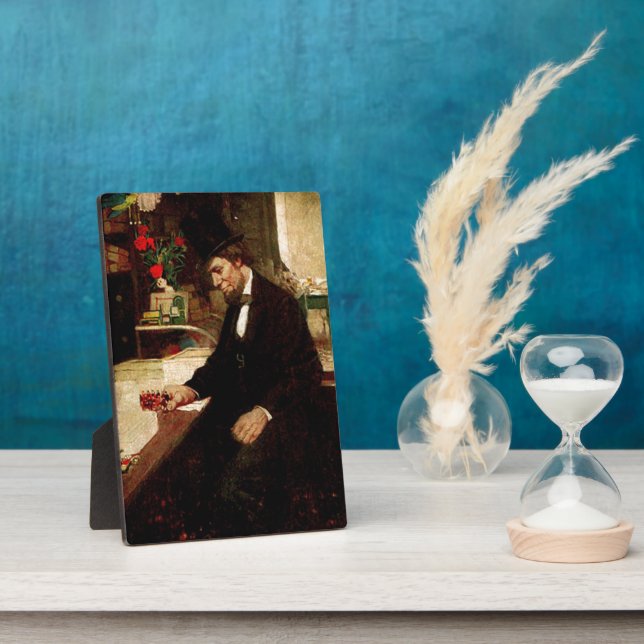 President Abraham Lincoln with Rose and Hat Plaque (Side)