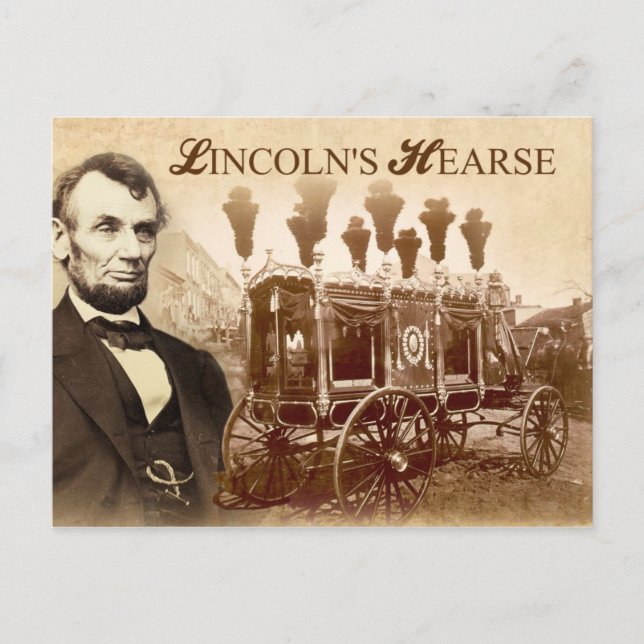 President Abraham Lincoln's Horse-drawn Hearse Postcard (Front)