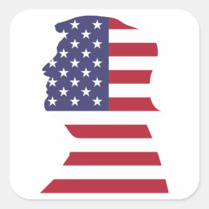 President American Patriot Flag Square Sticker