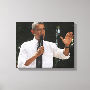 President Barack answers questions about the Canvas Print