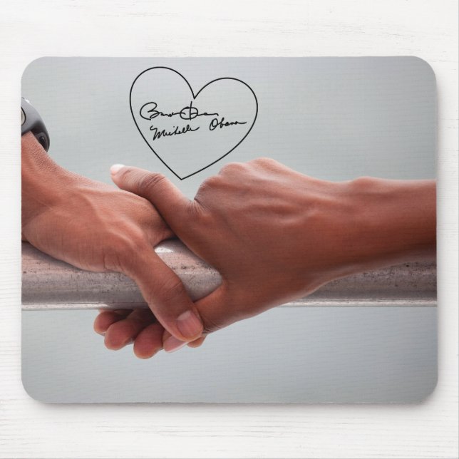 President Barack & Michele Obama's Hands Mouse Mat (Front)