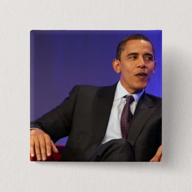 President Barack Obama 15 Cm Square Badge (Front)