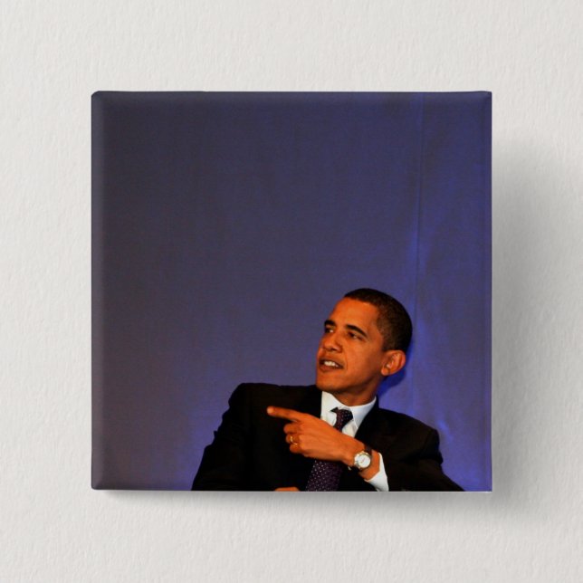 President Barack Obama 15 Cm Square Badge (Front)