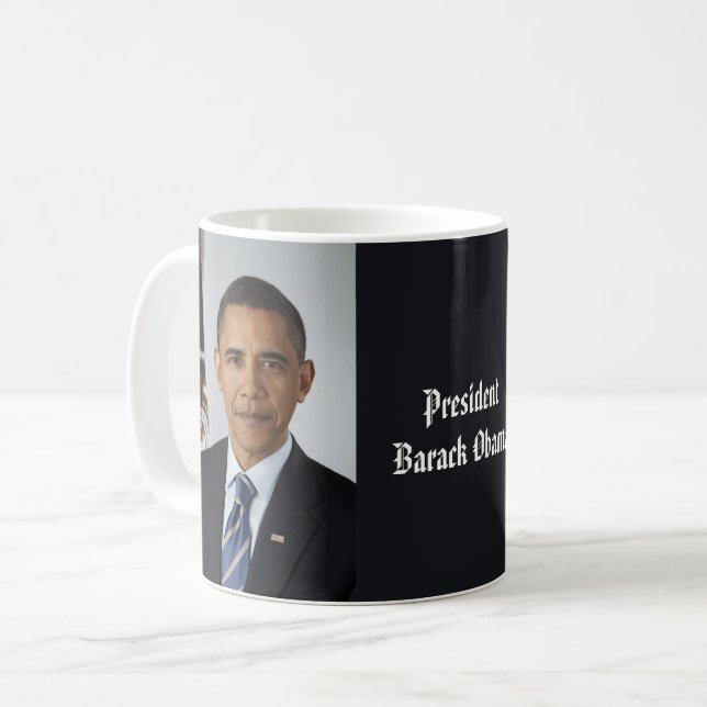 President Barack Obama 1st Term Official Portrait Coffee Mug (Front Left)