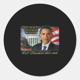 President Barack Obama 2008-2016 U.s. President  Classic Round Sticker