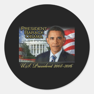 President Barack Obama 2008-2016 U.s. President Classic Round Sticker