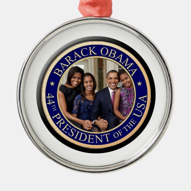 President Barack Obama 2013 Inauguration Metal Tree Decoration (Front)