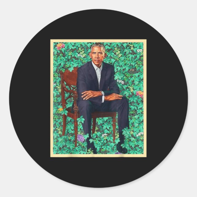 President Barack Obama 2028 Portrait Patriotic Dem Classic Round Sticker (Front)